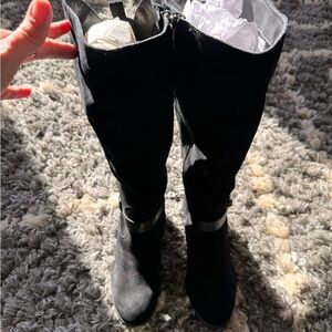 Marc Fisher Black Over the Knee Boots